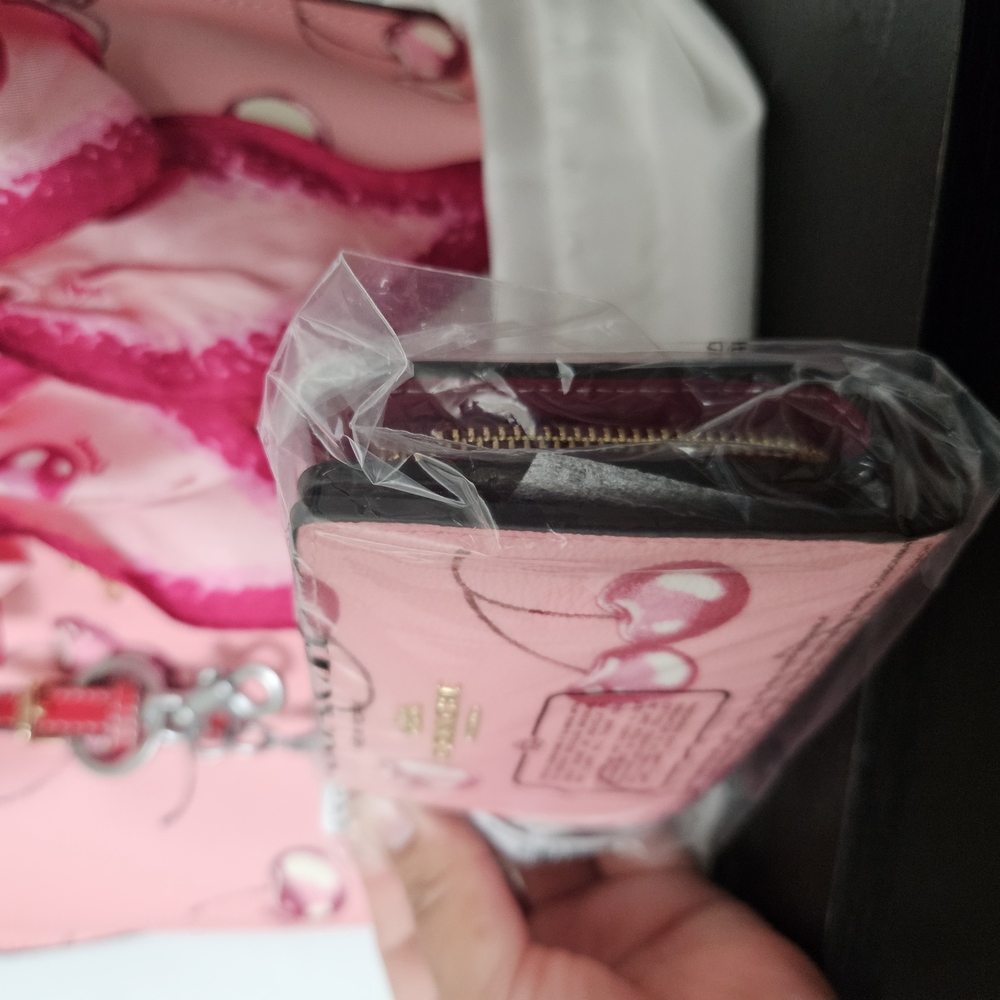 Pink Wallet with Graphic Design